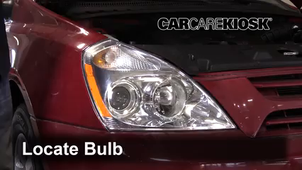 2009 Kia Sedona LX 3.8L V6 Lights Highbeam (replace bulb)